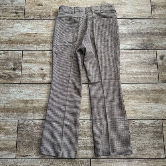 Vintage Sears Perma Prest Pants Brown Flat Front Slacks - Picture 2 of 8